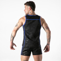 LOCKER GEAR - CAMISETA SIN MANGAS AZUL CON ACCESO MILITAR COMPLETO M