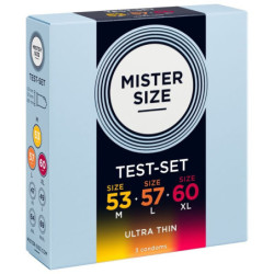MISTER SIZE - PRESERVATIVOS PAQUETE DE MUESTRA DE MISTER SIZE - PRESERVATIVOS TALLA 53-57-60 MM (3 UNIDADES)