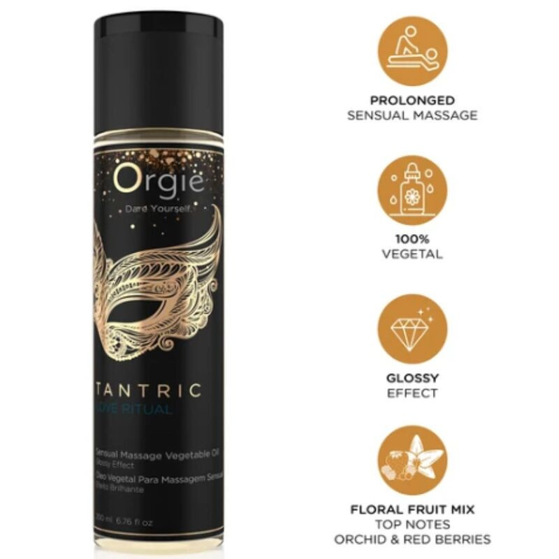 ORGIE - RITUAL DE AMOR TÁNTRICO MASAJE SENSUAL ACEITE VEGETAL 200 ML
