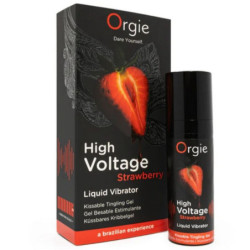 ORGIE - VIBRADOR LÍQUIDO EXTRA FUERTE CON SABOR A FRESA DE ALTO VOLTAJE, 15 ML