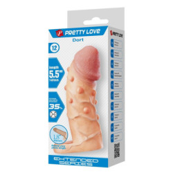 PRETTY LOVE - FUNDA EXTENSORA DE PENE DORT 14 CM Ø 4 CM NATURAL