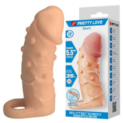 PRETTY LOVE - FUNDA EXTENSORA DE PENE DORT 14 CM Ø 4 CM NATURAL