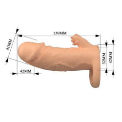 PRETTY LOVE - FUNDA DE EXTENSIÓN DE PENE RODERIC 13 CM Ø 3,8 CM NATURAL