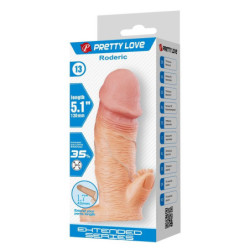 PRETTY LOVE - FUNDA DE EXTENSIÓN DE PENE RODERIC 13 CM Ø 3,8 CM NATURAL