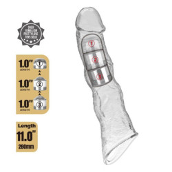 PRETTY LOVE - FUNDA EXTENSORA DE PENE AJUSTABLE 28 CM Ø 4,5 CM TRANSPARENTE