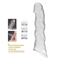 PRETTY LOVE - FUNDA EXTENSORA DE PENE AJUSTABLE 28 CM Ø 4,5 CM TRANSPARENTE