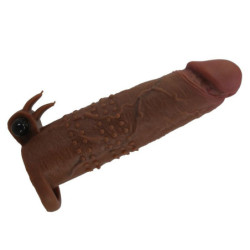 PRETTY LOVE - FUNDA VIBRADORA PARA PENE QUILLON 20 CM Ø 4 CM MARRÓN