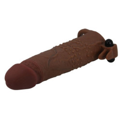 PRETTY LOVE - FUNDA VIBRADORA PARA PENE QUILLON 20 CM Ø 4 CM MARRÓN