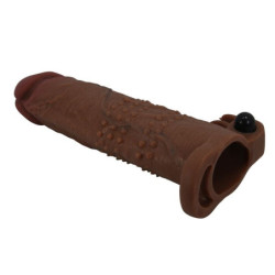 PRETTY LOVE - FUNDA VIBRADORA PARA PENE QUILLON 20 CM Ø 4 CM MARRÓN