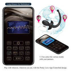 PRETTY LOVE - VIBRADOR ANAL Y PERINEAL NEGRO CONTROLADO POR LA APP DE ANTHONY