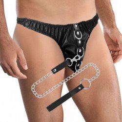 OSCURIDAD - TANGA DE SUMISIÓN CON CADENA METÁLICA