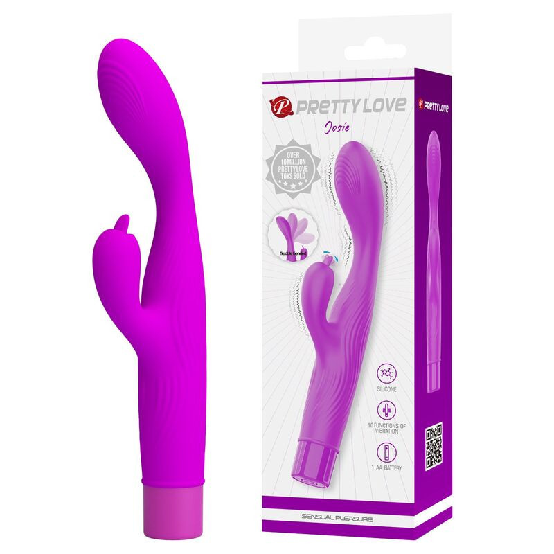 PRETTY LOVE - VIBRADOR JENE DE DOBLE ESTIMULACIÓN PARA EL PUNTO G Y EL CLÍTORIS, COLOR MORADO