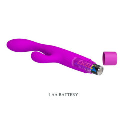 PRETTY LOVE - VIBRADOR JENE DE DOBLE ESTIMULACIÓN PARA EL PUNTO G Y EL CLÍTORIS, COLOR MORADO
