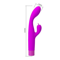 PRETTY LOVE - VIBRADOR JENE DE DOBLE ESTIMULACIÓN PARA EL PUNTO G Y EL CLÍTORIS, COLOR MORADO