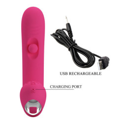 PRETTY LOVE - VIBRADOR DE SILICONA RECARGABLE DUDEN CON 12 MODOS DE VIBRACIÓN Y 3 MODOS DE BALANCEO, COLOR ROSA