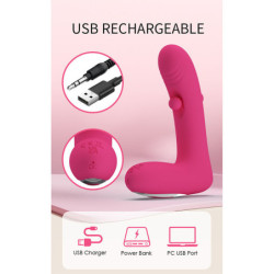 PRETTY LOVE - VIBRADOR DE SILICONA RECARGABLE DUDEN CON 12 MODOS DE VIBRACIÓN Y 3 MODOS DE BALANCEO, COLOR ROSA