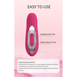 PRETTY LOVE - VIBRADOR DE SILICONA RECARGABLE DUDEN CON 12 MODOS DE VIBRACIÓN Y 3 MODOS DE BALANCEO, COLOR ROSA