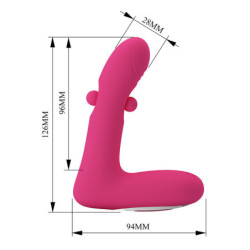 PRETTY LOVE - VIBRADOR DE SILICONA RECARGABLE DUDEN CON 12 MODOS DE VIBRACIÓN Y 3 MODOS DE BALANCEO, COLOR ROSA