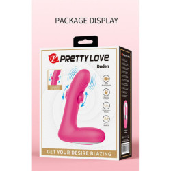 PRETTY LOVE - VIBRADOR DE SILICONA RECARGABLE DUDEN CON 12 MODOS DE VIBRACIÓN Y 3 MODOS DE BALANCEO, COLOR ROSA