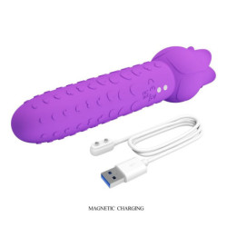 PRETTY LOVE - VIBRADOR ESTIMULADOR ORAL Y CLITORAL RECARGABLE DANNELL MORADO