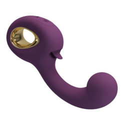 PRETTY LOVE - VIBRADOR RECARGABLE BRYNNLEE CON ESTIMULADOR ORAL, 10 VIBRACIONES Y 5 FUNCIONES DE LAMIDAS, COLOR MORADO