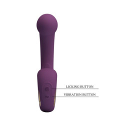 PRETTY LOVE - VIBRADOR RECARGABLE BRYNNLEE CON ESTIMULADOR ORAL, 10 VIBRACIONES Y 5 FUNCIONES DE LAMIDAS, COLOR MORADO