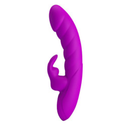 PRETTY LOVE - VIBRADOR RECARGABLE MONICA DE DOBLE ESTIMULACIÓN PARA EL PUNTO G Y EL CLÍTORIS, COLOR MORADO