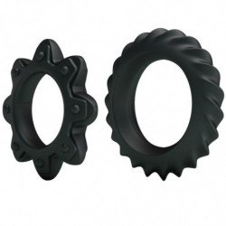 BAILE - KIT DE 2 ANILLOS DE SILICONA FLORALES