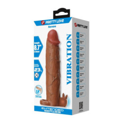 PRETTY LOVE - FUNDA VIBRADORA PARA PENE XERXES 22 CM Ø 4,5 CM MARRÓN