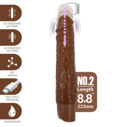 PRETTY LOVE - DILDO VIBRADOR REALISTA KESSLER CON 10 MODOS DE VIBRACIÓN Y 10 INTENSIDADES, 22 CM, MARRÓN