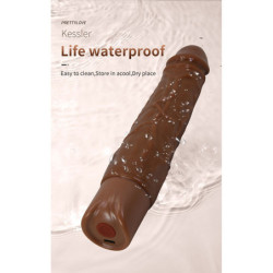 PRETTY LOVE - DILDO VIBRADOR REALISTA KESSLER CON 10 MODOS DE VIBRACIÓN Y 10 INTENSIDADES, 22 CM, MARRÓN