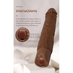 PRETTY LOVE - DILDO VIBRADOR REALISTA KESSLER CON 10 MODOS DE VIBRACIÓN Y 10 INTENSIDADES, 22 CM, MARRÓN