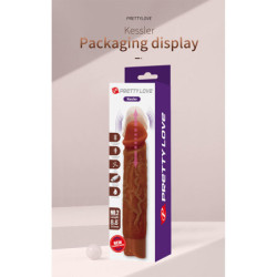PRETTY LOVE - DILDO VIBRADOR REALISTA KESSLER CON 10 MODOS DE VIBRACIÓN Y 10 INTENSIDADES, 22 CM, MARRÓN