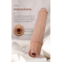 PRETTY LOVE - DILDO VIBRADOR REALISTA KESSLER CON 10 MODOS DE VIBRACIÓN Y 10 INTENSIDADES, 22 CM NATURAL