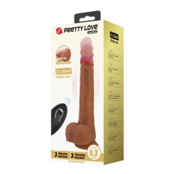 PRETTY LOVE - VIBRADOR REALISTA DE EMPUJE JONATHAN CON CONTROL REMOTO MARRÓN