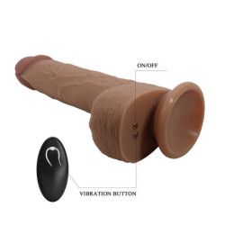 PRETTY LOVE - TOMMY VIBRADOR REALISTA CON EMPUJE Y CONTROL REMOTO MARRÓN OSCURO
