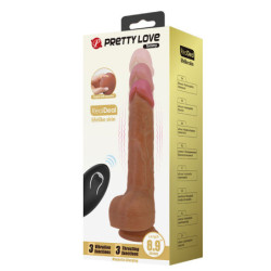 PRETTY LOVE - TOMMY VIBRADOR REALISTA CON EMPUJE Y CONTROL REMOTO MARRÓN OSCURO