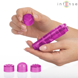 MASAJEADOR INTENSO KURT MINI CON 4 CABEZALES INTERCAMBIABLES, COLOR ROSA