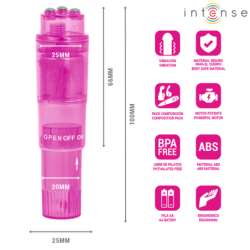 MASAJEADOR INTENSO KURT MINI CON 4 CABEZALES INTERCAMBIABLES, COLOR ROSA