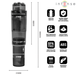 MASAJEADOR INTENSO KURT MINI CON 4 CABEZALES INTERCAMBIABLES NEGRO