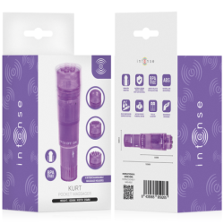 MASAJEADOR INTENSO KURT MINI CON 4 CABEZALES INTERCAMBIABLES, COLOR MORADO