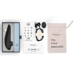 WOMANIZER - ESTIMULADOR CLITORAL CLÁSICO DE 2 SUCCIONES, 10 NIVELES DE INTENSIDAD, NEGRO