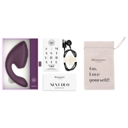 WOMANIZER - DUO NEXT ESTIMULADOR DOBLE DE CLITORAL Y PUNTO G MORADO OSCURO
