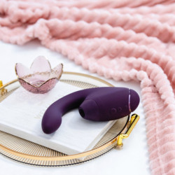 WOMANIZER - DUO NEXT ESTIMULADOR DOBLE DE CLITORAL Y PUNTO G MORADO OSCURO