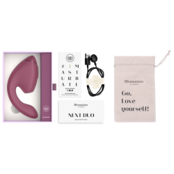 WOMANIZER - DUO NEXT ESTIMULADOR DOBLE DE CLITORAL Y PUNTO G ROSA OSCURO