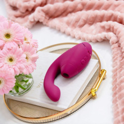 WOMANIZER - DUO NEXT ESTIMULADOR DOBLE DE CLITORAL Y PUNTO G ROSA OSCURO