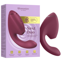 WOMANIZER - DUO NEXT ESTIMULADOR DOBLE DE CLITORAL Y PUNTO G ROSA OSCURO