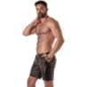 Locker Gear - bermudas cargo de corte holgado de polipiel perforada negro talla xl