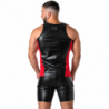 Locker Gear - camiseta sin mangas de polipiel perforada roja talla s