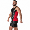 Locker Gear - camiseta sin mangas de polipiel perforada roja talla l